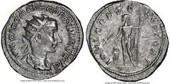 Ancients Roman Imperial Gordian III (AD 238-244). AR antoninianus (23mm, 4.82 gm, 12h). NGC Choice XF 4/5 - 3/5. Rome, 1st issue, AD 238-239. IMP CAES M ANT GORDIANVS AVG, radiate, draped, and cuirass