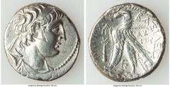 Ancients Greek SELEUCID KINGDOM. Antiochus VII Euergetes-Sidetes (138-129 BC). AR tetradrachm (28mm, 13.35 gm, 1h). Choice VF, delamination. Tyre, dated Seleucid Era 183 (130/29 BC). Diademed, draped 