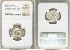Ancients Roman Imperial Gordian III (AD 238-244). AR antoninianus (24mm, 3.63 gm, 6h). NGC MS 4/5 - 4/5. Rome, 4th issue, AD 241-243. IMP GORDIANVS PIVS FEL AVG, laureate, draped and cuirassed bust of