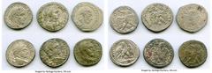 Ancients Ancient Lots ANCIENT LOTS. Roman Provincial. AD 3rd century. Lot of six (6) BI tetradrachms. Choice Fine-XF, Silvering. Includes: BI tetradrachm (6), various rulers. Total six (6) coins in lo