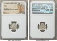 Hungary Ferdinand I 10-Piece Lot of Certified Assorted Denars NGC, 1) Denar 1545-KB - MS63 2) Denar 1546-KB - AU58 3) Denar 1547-KB - MS64 4) Denar 1548-KB - MS63 5) Denar 1550-KB - MS64 6) Denar 1550