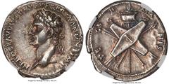 Ancients Roman Imperial Nero Claudius Drusus (38-9 BC). AR denarius (19mm, 3.84 gm, 9h). NGC AU S 5/5 - 4/5. Rome, ca. AD 41-45. NERO CLAVDIVS DRVSVS GERMANICVS IMP, head of Nero Claudius Drusus left,