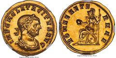 Ancients Roman Imperial Tacitus (AD 275-276). AV heavy aureus (22mm, 5.32 gm, 10h). NGC Choice AU 5/5 - 4/5. Siscia. IMP C M CLA TACITVS AVG, laureate, draped, and cuirassed bust of Tacitus right, see