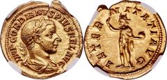 Ancients Roman Imperial Gordian III (AD 238-244). AV aureus (21mm, 5.05 gm, 12h). NGC Choice MS 5/5 - 5/5, Fine Style. Rome, ca. AD 241-243. IMP GORDIANVS PIVS FEL AVG, laureate, draped, and cuirassed