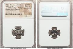 Ancients Greek LYDIAN KINGDOM. Croesus or later (ca. after 561 BC). AR half-stater or siglos (15mm, 5.34 gm). NGC Choice VF S 5/5 - 5/5. Sardes mint. Confronted foreparts of lion facing right and bull