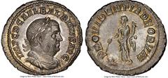 Ancients Roman Imperial Balbinus (April-July AD 238). AR denarius (20mm, 2.89 gm, 12h). NGC Choice AU S 5/5 - 4/5, Fine Style. Rome. IMP C D CAEL BALBINVS AVG, laureate, draped, and cuirassed bust of 