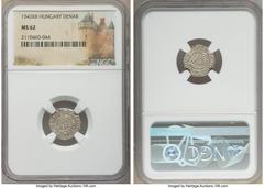 Hungary Ferdinand I 10-Piece Lot of Certified Assorted Denars NGC, 1) Denar 1542-KB - MS62 2) Denar 1549-KB - MS63 3) Denar 1550-KB - MS60 4) Denar 1550-KB - MS62 5) Denar 1552-KB - MS61 6) Denar 1552