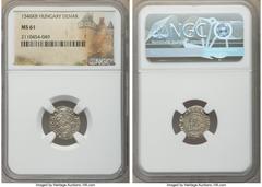 Hungary Ferdinand I 10-Piece Lot of Certified Denars NGC, 1) Denar 1546-KB - MS61 2) Denar 1547-KB - MS63 3) Denar 1548-KB - MS62 4) Denar 1550-KB - MS64 5) Denar 1550-KB - AU58 6) Denar 1551-KB - MS6