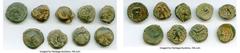 Ancients Ancient Lots ANCIENT LOTS. Greek. Ptolemaic Egypt. 2nd-1st centuries BC. Lot of nine (9) AE dichalkons. Fine. Includes: Nine fractional AEs of various rulers and types. Total nine (9) coins. 