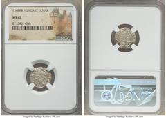 Hungary Ferdinand I 10-Piece Lot of Certified Denars NGC, 1) Denar 1548-KB - MS62 2) Denar 1550-KB - MS61 3) Denar 1550-KB - MS62 4) Denar 1551-KB - MS61 5) Denar 1551-KB - MS62 6) Denar 1552-KB - MS6