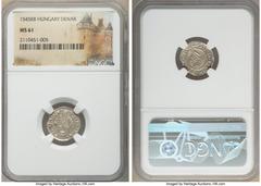 Hungary Ferdinand I 10-Piece Lot of Certified Assorted Denars NGC, 1) Denar 1545-KB - MS61 2) Denar 1546-KB - MS62 3) Denar 1547-KB - MS62 4) Denar 1548-KB - MS61 5) Denar 1550-KB - MS63 6) Denar 1552