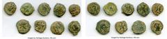Ancients Ancient Lots ANCIENT LOTS. Greek. Ptolemaic Egypt. 2nd-1st centuries BC. Lot of nine (9) AE dichalkons. Fine. Includes: Nine fractional AEs of various rulers and types. Total nine (9) coins. 