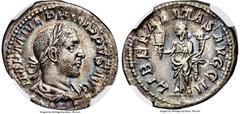 Ancients Philip I (AD 244-249). AR denarius (21mm, 3.74 gm, 6h). NGC Choice AU S 5/5 - 4/5. Rome, 4th emission, AD 245. IMP M IVL PHILIPPVS AVG, laureate, draped, and cuirassed bust of Philip I right,