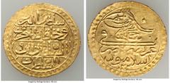 Islamic Dynasties Ottoman Empire Ottoman Empire. Selim III gold Zeri Mahbub AH 1203 Year 9 (AD 1796/1797) AU (Surface Hairlines, Islambul mint (in Turkey), KM522. 22.5mm. 2.40gm. HID05401242017 © 2020