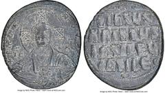 Ancients Byzantine Anonymous. Class A2. Time of Basil II and Constantine VIII (AD 976-1035). AE follis (32mm, 5h). NGC Choice VF, scratches. Constantinople. +EMMA-NOVHΛ, bust of Christ facing, wearing