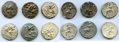Ancients Ancient Lots ANCIENT LOTS. Greek. Macedonian Kingdom. Ca. 4th-3rd centuries. Lot of six (6) AR tetradrachms. Fine-VF. Includes: (6) Macedonian drachms from various rulers and mints. Head of H