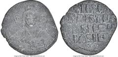 Ancients Byzantine Anonymous. Class A3. Time of Basil II and Constantine VIII (AD 1020-1028). AE follis (29mm, 6h). NGC Choice XF. Constantinople. +EMMA-NOVHΛ, bust of Christ facing, wearing nimbus cr