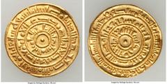 Islamic Dynasties Fatimid. al-Mustansir (AH 427-487 / AD 1036-1094) gold Dinar AH 45x (AD 1050/1069) AU (Mount Removed), Misr mint, A-719A. 21.4mm. 4.28gm. HID05401242017 © 2020 Heritage Auctions | Al