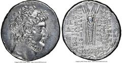 Ancients Greek SELEUCID KINGDOM. Demetrius III (ca. 97-87 BC). AR tetradrachm (29mm, 16.00 gm, 1h). NGC Choice XF 4/5 - 3/5, brushed. Damascus, dated Seleucid Era 222 (91/90 BC). Diademed head of Deme
