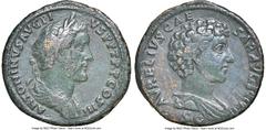 Ancients Roman Imperial Antoninus Pius (AD 138-161), with Marcus Aurelius, as Caesar. AE as (27mm, 8.98 gm, 12h). NGC VF 5/5 - 2/5, smoothing. Rome, AD 140. ANTONINVS AVG PI-VS P P TR P COS III, laure