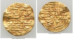 Islamic Dynasties Ottoman Empire Ottoman Empire. Suleyman I (AH 926-974 / AD 1520-1566) gold Sultani AH 926 (AD 1520/1521) VF (Bent), Halab mint (in Syria), A-1317. 19.2mm. 3.19gm. HID05401242017 © 20