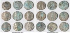 Ancients Ancient Lots ANCIENT LOTS. Greek. Parthian Kingdom. Lot of nine (9) AR tetradrachms. Fine. Includes: Nine (9) AR tetradrachms of various rulers and types. Total nine (9) coins. SOLD AS IS, NO