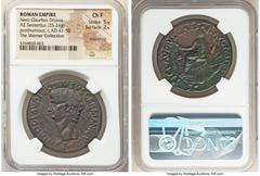 Ancients Roman Imperial Nero Claudius Drusus (died 9 BC). AE sestertius (36mm, 25.24 gm, 6h). NGC Choice Fine 5/5 - 2/5, smoothing. Rome, ca. AD 41-50(?). NERO•CLAVDIVS•DRVSVS•GERMANICVS•IMP, bare hea
