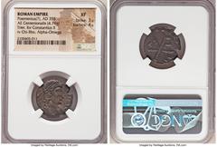 Ancients Roman Imperial Poemenius(?) (AD 353), in the name of Constantius II as Augustus. AE centenionalis (22mm, 4.74 gm, 7h). NGC XF 3/5 - 4/5. Trier, uncertain officina, mid-AD 253. D N CONSTAN-TIV