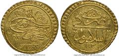 Islamic Dynasties Ottoman Empire Ottoman Empire. Mahmud I gold Tek Altin AH 1143 (1730) MS63 NGC, Islambul mint (in Turkey), KM225. HID05401242017 © 2022 Heritage Auctions | All Rights Reserved.