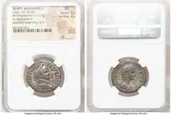 Ancients Roman Provincial EGYPT. Alexandria. Nero (AD 54-68). BI tetradrachm (25mm, 13.69 gm, 12h). NGC VF 5/5 - 4/5. Undated issue of RY 3 (?) (AD 56/7). ΝΕΡ ΚΛΑΥ ΚΑΙΣ-ΣΕΒ ΓΕΡ AYTO, laureate head of 