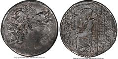 Ancients Greek SELEUCID KINGDOM. Philip I Philadelphus (ca. 95/4-76/5 BC). Aulus Gabinius, as Proconsul (57-55 BC). AR tetradrachm (21mm, 14.60 gm, 12h). NGC Choice VF 5/5 - 2/5. Posthumous issue of A
