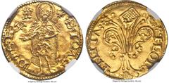 Italy Florence. Republic gold Florin ND (1526-1527) MS61 NGC, Fr-276, MIR-30/46 (R2). 3.52gm. Francesco de Roberto Martelli as mintmaster. A scarce and relatively late Florentine Florin, featuring a d