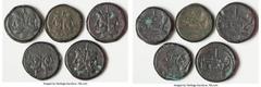 Ancients Ancient Lots ANCIENT LOTS. Roman Republic. Lot of five (5) AE asses. Good-Fine. Includes: Five Roman Republican AE asses, Bearded head of Janus / Prow of galley right. Total of five (5) coins