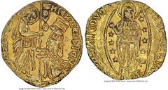 Crusader States Chíos. Anonymous gold Imitative Zecchino ND (1400-1413) AU55 NGC, Fr-2d. 3.24gm. Imitation of the Venetian ducat from same period of Michelle Steno. HID05401242017 © 2022 Heritage Auct