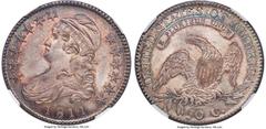 Bust Half Dollars 1811 50C Small 8, O-105a, R.2, MS68 NGC. CAC. This lot is apparently the finest known 1811 half dollar regardless of die variety. According to Stephen J. Herrman's Spring 2022 report