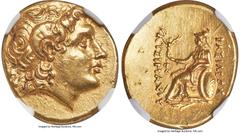 Ancients Greek BITHYNIA. Calchedon. Ca. mid-late 3rd century BC. AV stater (20mm, 8.53 gm, 12h). NGC Choice AU 5/5 - 4/5, Fine Style, edge marks. Posthumous issue in the name and type of Lysimachus, c