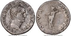 Ancients Roman Imperial Galba (AD 68-69). AR denarius (19mm, 3.16 gm, 5h). NGC XF 5/5 - 3/5. Rome. IMP SER GALBA CAESAR AVG, laureate head of Galba right / DIVA-AVGVSTA, Livia standing facing, head le