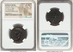 Ancients Roman Imperial Claudius I (AD 41-54). AE as (26mm, 11.94 gm, 7h). NGC Choice AU 5/5 - 4/5. Rome, ca. AD 41-51. TI CLAVDIVS CAESAR AVG GERMANICVS IMP, bare head of Claudius I left / LIBERTAS-A