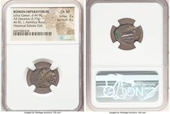 Ancients Roman Republic Julius Caesar, as Dictator (49-44 BC). AR denarius (19mm, 3.77 gm, 8h). NGC Choice XF 2/5 - 4/5. Rome, February-March 44 BC. DICT•PERPETVO-CAESAR, laureate head of Julius Caesa