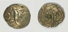 Celtic Coinage Unit ND (ca. 100 BC), Spink 431, crude Fine, from the Iceni tribe. Boar on one side, horse on the other.
