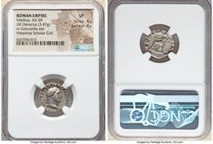 Ancients Roman Imperial Vitellius (late April-20 December AD 69). AR denarius (17mm, 3.47 gm, 7h). NGC VF 4/5 - 4/5. Rome, July-December AD 69. A VITELLIVS GERMAN IMP TR P, laureate head of Vitellius 