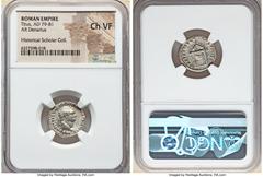 Ancients Roman Imperial Titus, as Augustus (AD 79-81). AR denarius (18mm, 5h). NGC Choice VF. Rome, 1 January-30 June AD 80. IMP TITVS CAES VESPASIAN AVG P M, laureate head of Titus right / TR P IX IM