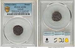 Crusader States Principality of Antioch Principality of Antioch. Bohemond III 4-Piece Lot of Certified Deniers ND (1163-1201) PCGS, 1) Denier - AU58 2) Denier - AU55 3) Denier - AU53 4) Denier - AU50 