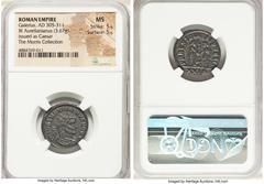 Ancients Roman Imperial Galerius, as Caesar (AD 305-311). BI antoninianus (21mm, 3.67 gm, 6h). NGC MS 5/5 - 5/5. Siscia, 1st officina, ca. AD 293-294. GAL VAL MAXIMIANVS NOB C, radiate, draped, and cu