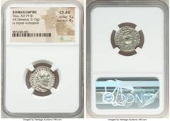 Ancients Roman Imperial Titus, as Augustus (AD 79-81). AR denarius (19mm, 3.15 gm, 5h). NGC Choice AU 5/5 - 4/5. Rome, 1 January-30 June AD 80. IMP TITVS CAES VESPASIAN AVG P M, laureate head of Titus