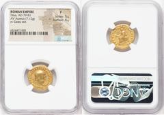 Ancients Roman Imperial Titus, as Augustus (AD 79-81). AV aureus (19mm, 7.12 gm, 5h). NGC Fine 5/5 - 4/5. Rome, after 1 July AD 79. IMP TITVS CAES VESPASIAN AVG P M, laureate head of Titus right / TR 