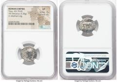 Ancients Roman Imperial Titus, as Augustus (AD 79-81). AR denarius (17mm, 3.35 gm, 6h). NGC VF 4/5 - 4/5. Rome, January-June AD 80. IMP TITVS CAES VESPASIAN AVG P M, laureate head of Titus right / TR 