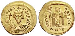 BYZANTINE COINS BYZANZ Phocas, 602-610. Solidus (Gold) 603-607, Konstantinopel. 10. Offizin. Sear 618. 4.43 g. Gold. Druckstelle am Rand, vorzüglich