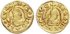 BYZANTINE COINS AXUMITES IN ETHIOPIA CHRISTIAN KINGS OF AKSUM, 300-740 AD. King Aphilas, 300-320 A.D. 1/2 Aureus (Gold) 300 AD. Fr. 2. 1.61 g. Gold. Very fine­extremely fine