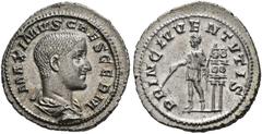 COINS OF THE ROMAN EMPIRE.   MAXIMUS Caesar, son of Maximinus I Thrax, AD 235-238. Denarius, about 236-237. AR 3.38 g. MAXIMVS CAES GERM Bare-headed, draped bust r. seen from rear. Rev. PRINC IVVENTVT